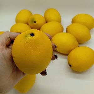 Set of 16 Plastic Realistic Yellow Lemons for Decor Cottage Farmhouse Primitive